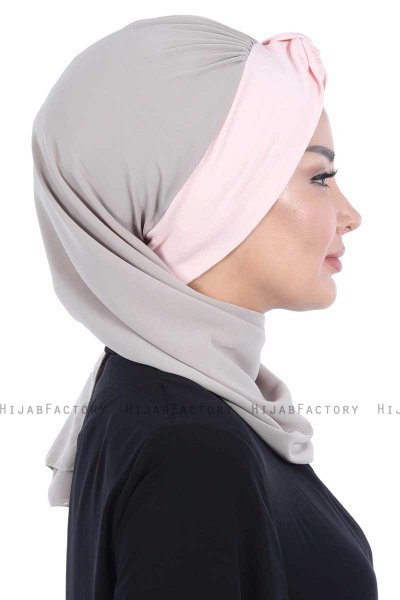 Gill - Taupe & Oudroze Praktisch Hijab