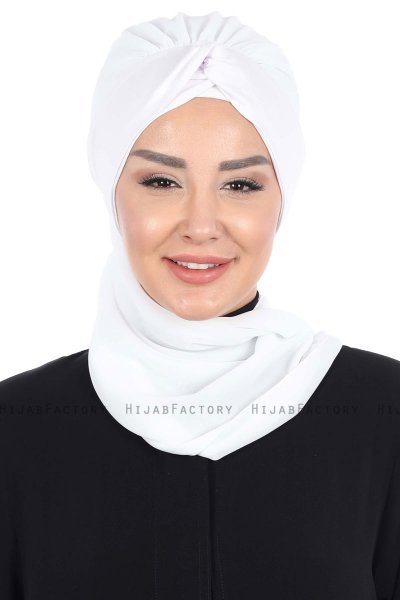 Gill - Wit & Wit Praktisch Hijab