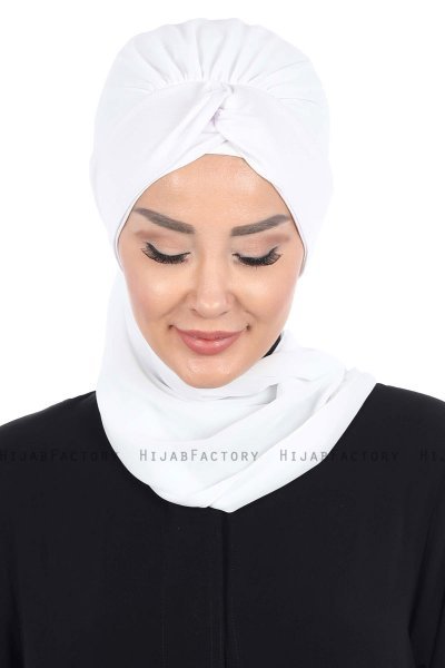 Gill - Wit & Wit Praktisch Hijab
