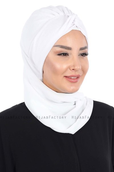 Gill - Wit & Wit Praktisch Hijab