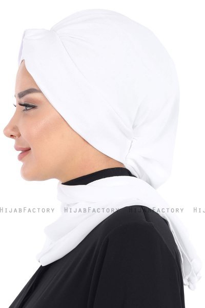 Gill - Wit & Wit Praktisch Hijab