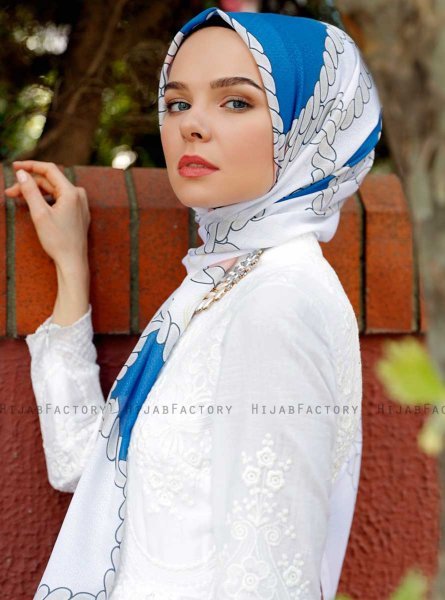 Dahab - Blauw Gevormde Hijab - Sal Evi