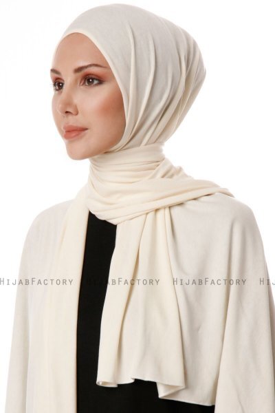 Hande - Creme Katoen Hijab - Gülsoy