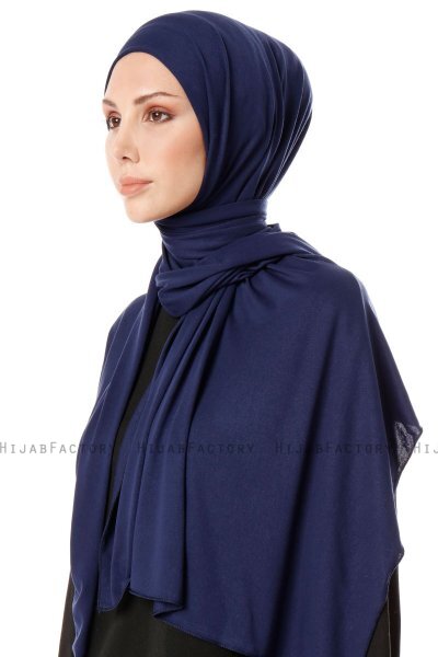 Hande - Marineblauw Katoen Hijab - Gülsoy