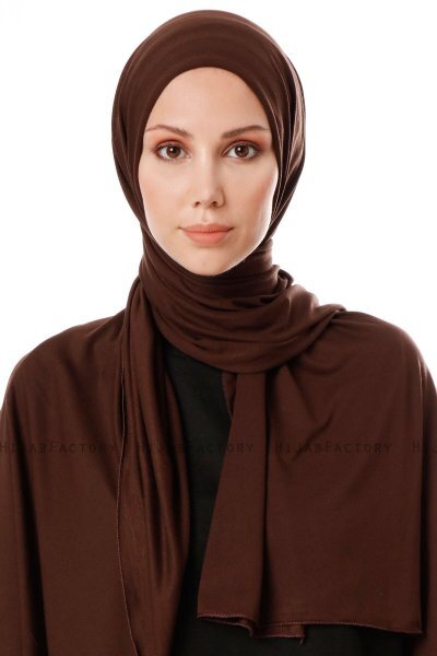 Hande - Donker Bruin Katoen Hijab - Gülsoy