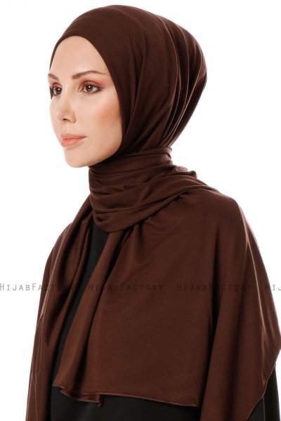 Hande - Donker Bruin Katoen Hijab - Gülsoy