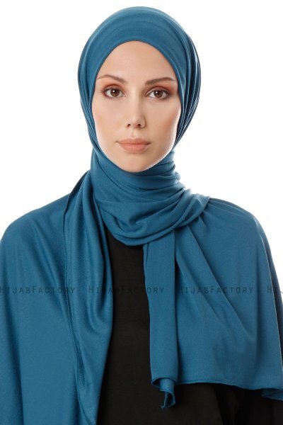 Hande - Benzine Blauw Katoen Hijab - Gülsoy