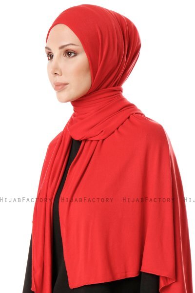 Hande - Rood Katoen Hijab - Gülsoy
