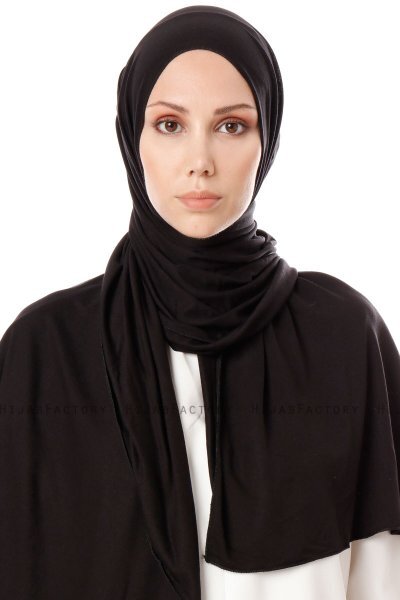 Hande - Zwart Katoen Hijab - Gülsoy
