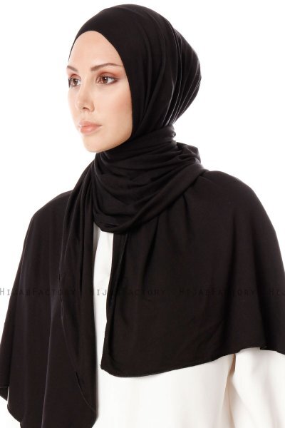Hande - Zwart Katoen Hijab - Gülsoy