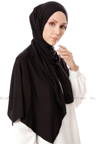 Hande - Zwart Katoen Hijab - Gülsoy