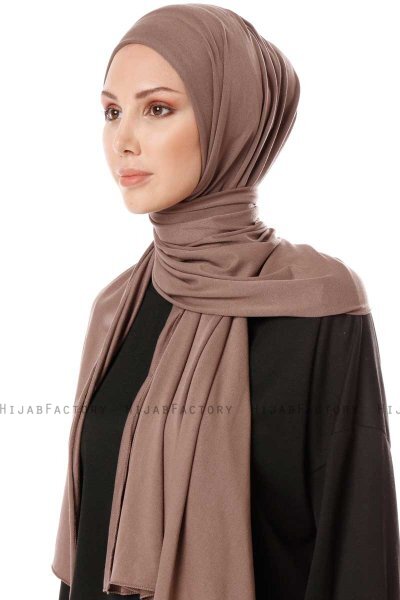 Hande - Taupe Katoen Hijab - Gülsoy