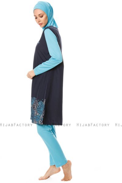 Hatice - Donkere Marineblauw Burkini - Seamay
