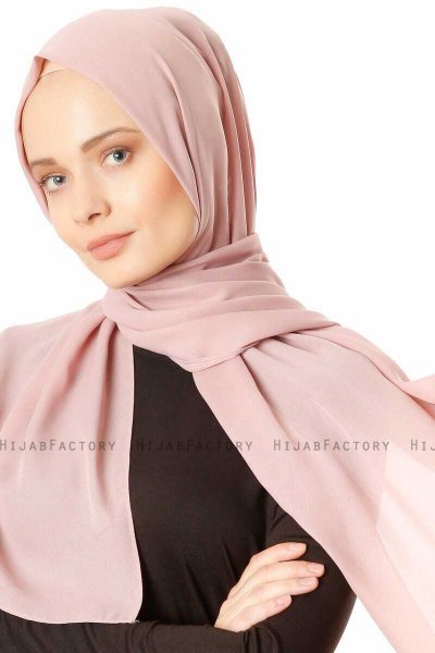 Hazal - Oudroze Crepe Hijab - Ecardin