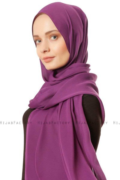 Hazal - Purper Crepe Hijab - Ecardin