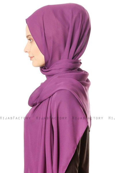 Hazal - Purper Crepe Hijab - Ecardin