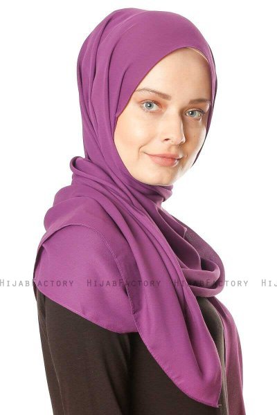 Hazal - Purper Crepe Hijab - Ecardin