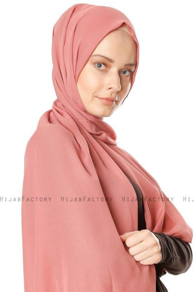 Hazal - Baksteenrood Crepe Hijab - Ecardin