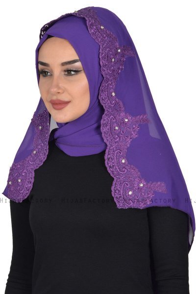 Helena - Purper Praktisch Hijab - Ayse Turban