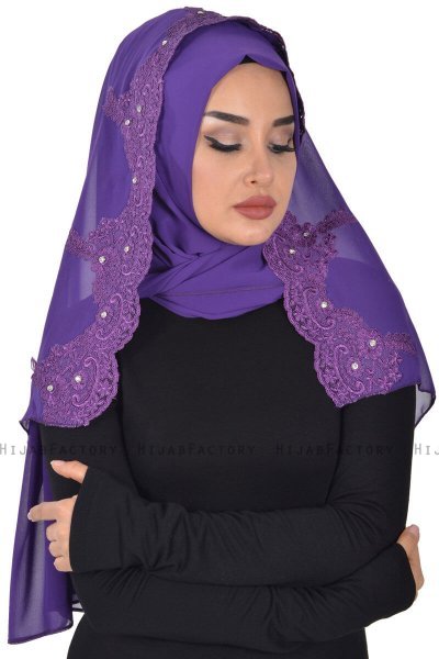 Helena - Purper Praktisch Hijab - Ayse Turban