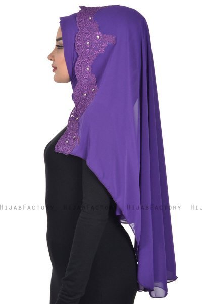 Helena - Purper Praktisch Hijab - Ayse Turban