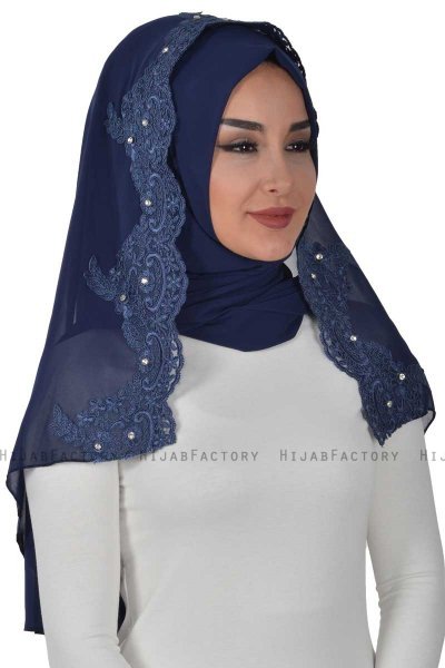 Helena - Marineblauw Praktisch Hijab - Ayse Turban