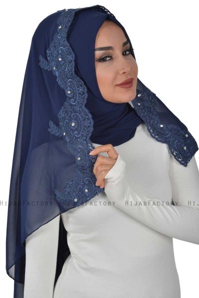 Helena - Marineblauw Praktisch Hijab - Ayse Turban
