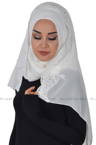 Helena - Offwhite Praktisch Hijab - Ayse Turban