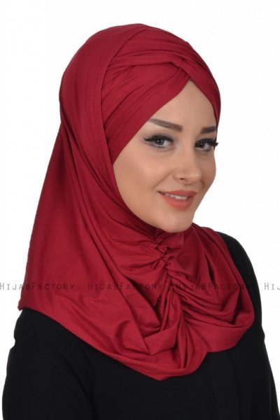 Hilda - Bordeaux Katoenen Hijab