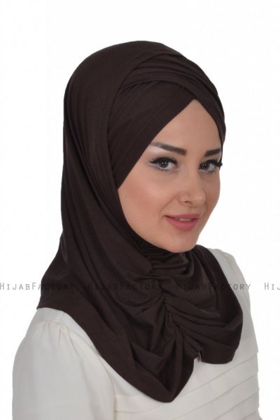 Hilda - Bruin Katoenen Hijab