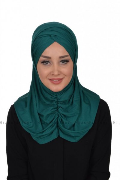 Hilda - Donkergroen Katoenen Hijab