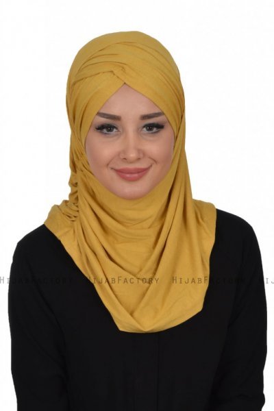 Hilda - Mosterd Katoenen Hijab