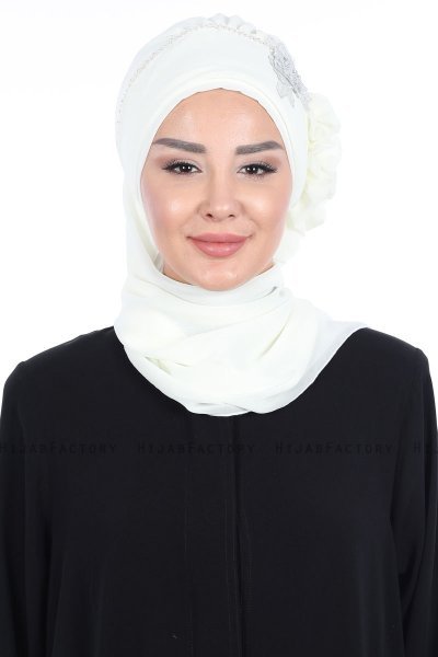 Hillevi - Creme Chiffon Instant Turban