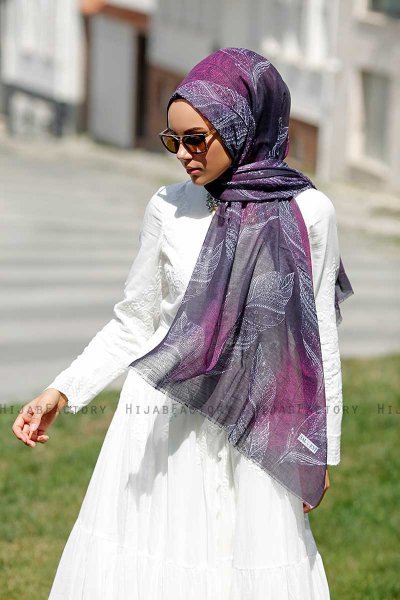 Isfa - Purper Gevormde Hijab - Sal Evi