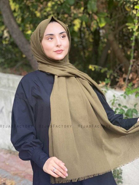 Jaeda - Khaki Katoenen Hijab - Mirach