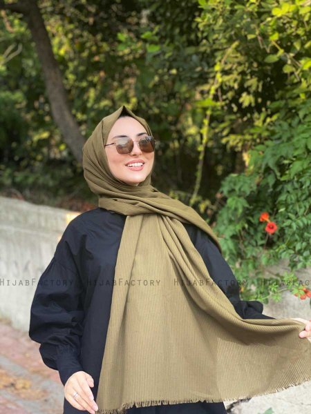 Jaeda - Khaki Katoenen Hijab - Mirach