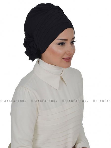 Jane Svart Chiffon Turban Ayse Turban 325901c