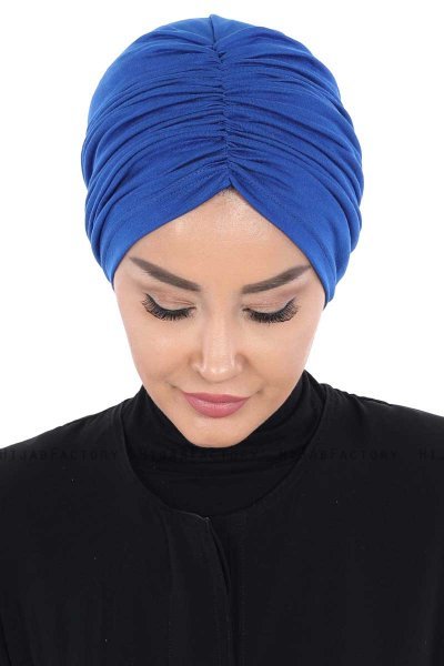 Jill - Blauw Katoen Turban - Ayse Turban