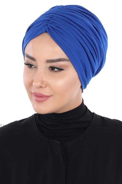 Jill - Blauw Katoen Turban - Ayse Turban