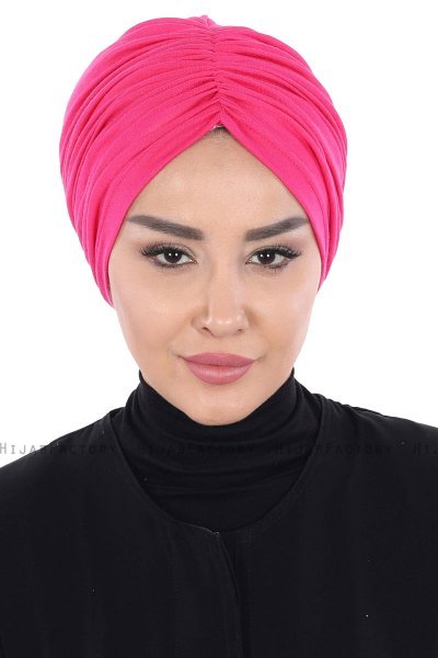 Jill - Fuchsia Katoen Turban - Ayse Turban