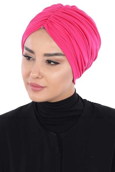Jill - Fuchsia Katoen Turban - Ayse Turban