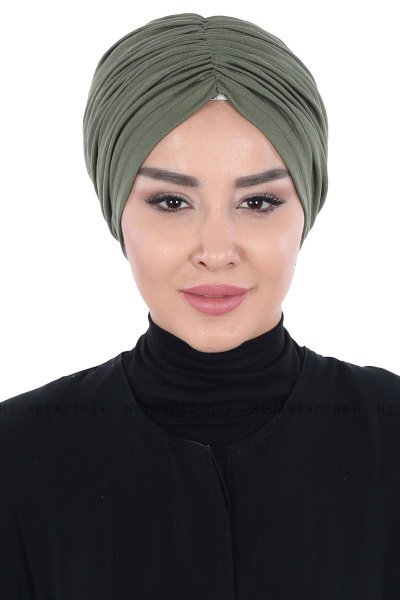 Jill - Khaki Katoen Turban - Ayse Turban