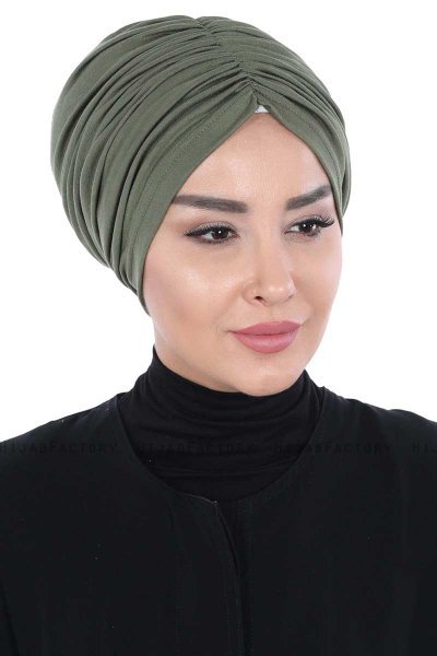 Jill - Khaki Katoen Turban - Ayse Turban