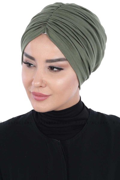 Jill - Khaki Katoen Turban - Ayse Turban