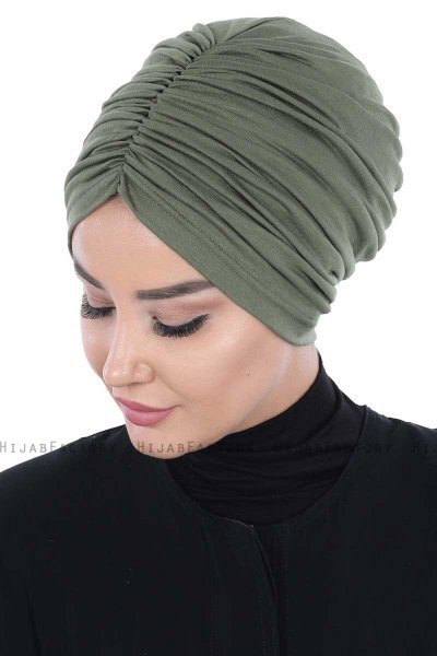 Jill - Khaki Katoen Turban - Ayse Turban