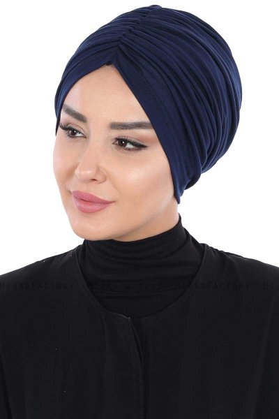 Jill - Marineblauw Katoen Turban - Ayse Turban