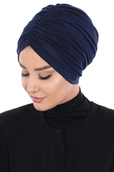Jill - Marineblauw Katoen Turban - Ayse Turban