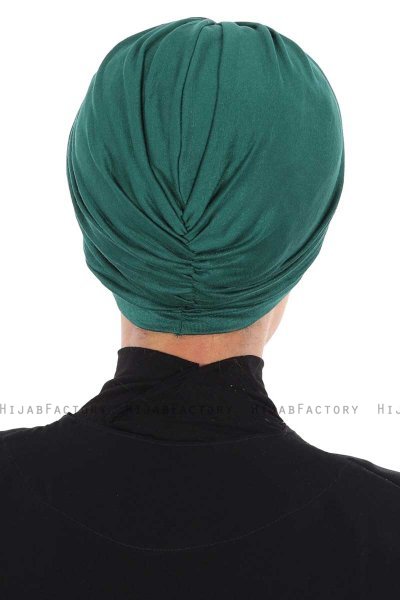 Jill - Donkergroen Katoen Turban - Ayse Turban