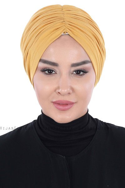 Jill - Mosterd Katoen Turban - Ayse Turban