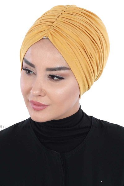 Jill - Mosterd Katoen Turban - Ayse Turban